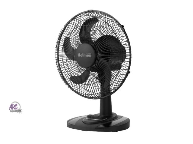 Lot 56-477412 - NEW Open box Holmes 12" Table Breeze Table Oscillating Fan Black missing hardware