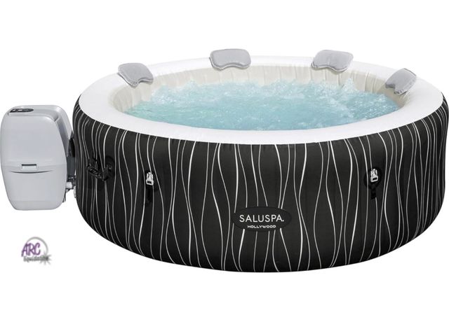 Lot 56-607260 - New in Box - Bestway SaluSpa Hollywood Luxe 4 to 6 Person Inflatable Hot Tub, Round Energy-Efficient...
