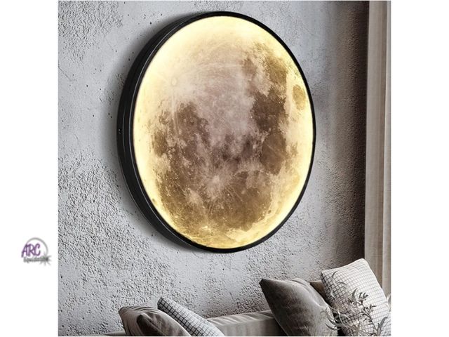 Lot 56-792754 - New in box. Dimmable Moon Wall Light 23.6 inch Wall Lights with Remote Control Plug-in Modern LED Wa...