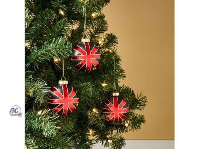 Lot 56-151630 - New M&amp;S Home 3 Novelty Glass Ornaments Set (Red/Black)