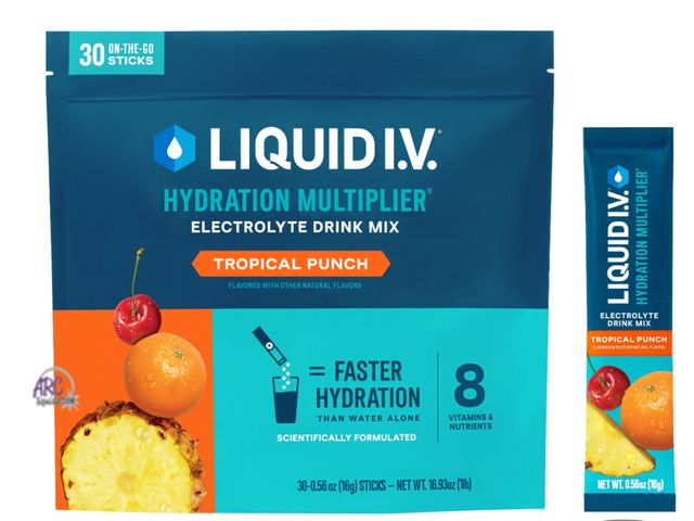 Lot 56-318150 - New Liquid I.V. Hydration Multiplier, 30
Individual Serving Stick Packs in Resealable Pouch, Tropica...