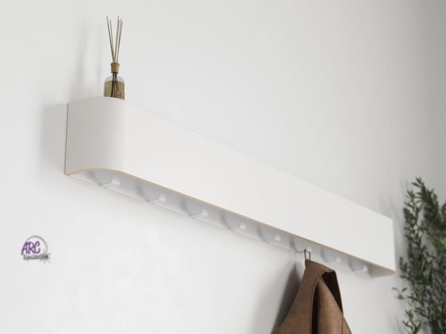 Lot 56-635650 - New - Kazai. Wall-Mounted Coat Rack 'Toke' - Modern Design Coat Rack with Hidden Wall Hooks - Solid ...