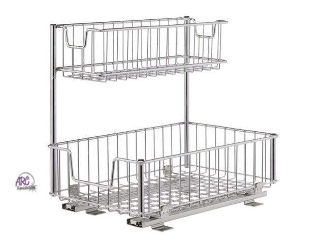 Lot 56-516665 - NEW IN BOX-TRINITY Wire Undersink Organizer with Slide-17.7" D X 11.5" W X 16" H