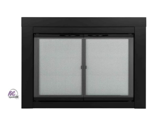 Lot 56-791865 - New in box. Alpine Small Glass Fireplace Doors