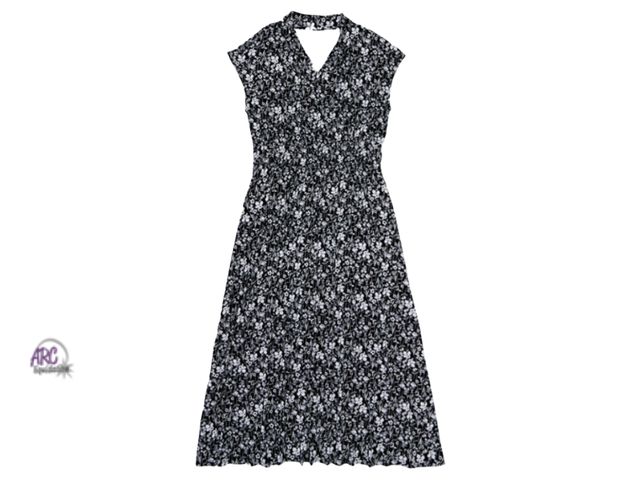 Lot 56-557229 - NEW-SERRA maxi dress-black and white floral design-SIZE LARGE 12-14