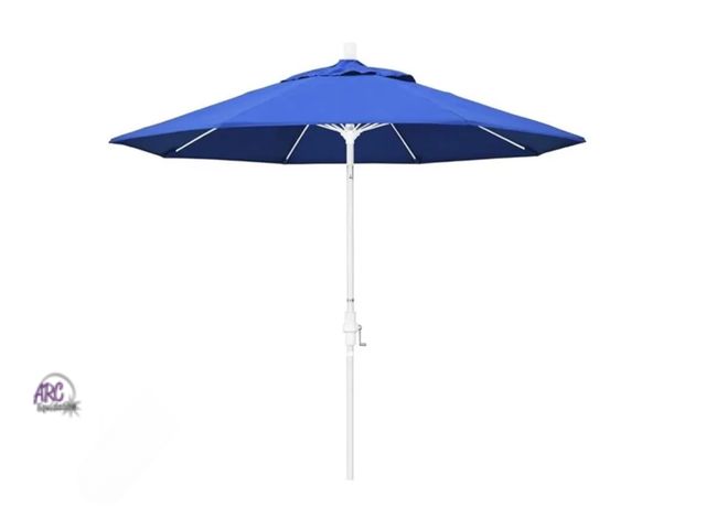 Lot 56-752898 - New California Umbrella 9' Round Aluminum Pole Fiberglass Rib Market Umbrella, Crank Lift, Collar Ti...
