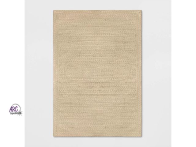 Lot 56-535218 - NEW-Natural Woven Rectangular Braided Outdoor Rug Heathered Cream - Threshold™-7'X10'