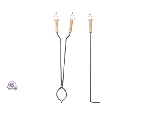 Lot 56-386712 - New,*package a little beat up*2pc Tongs and Fire Poker Tool Set Black - Threshold