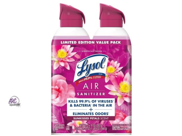 Lot 56-213917 - New - New - Lysol Air Sanitizer 2pk 10oz each - Sunkissed Petals