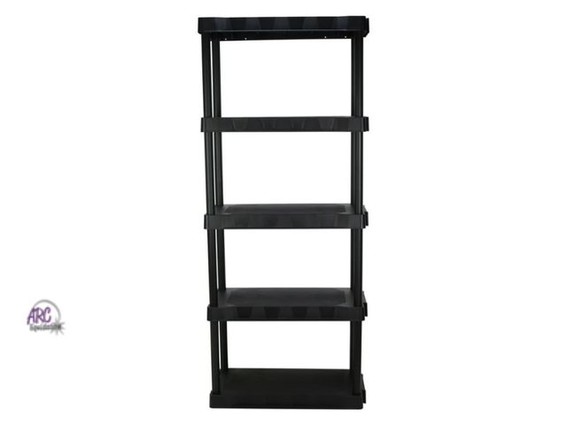 Lot 56-557418 - NEW-Plano 5 tier plastic shelf 
Dimensions: 36" L x 18" W x 73" H