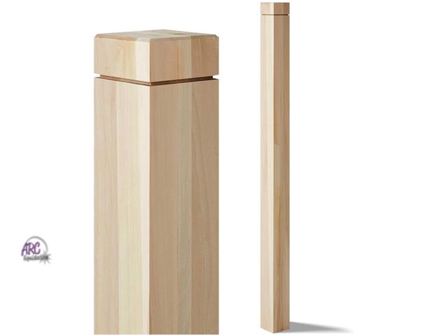 Lot 56-272451 - New CroBlissful 3" x 3" x 48" Solid Poplar Stair Newel Post with a Single Groove Notched Newel Wood ...