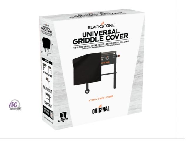 Lot 56-301858 - New in box Box damaged Blackstone Griddle Cover – Fits up to 44”W x 22”D x 25”H Fits 22”X28” Griddle...