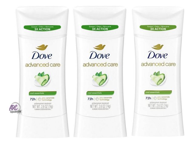 Lot 56-861515 - New - Lot of 3 - Dove Advanced Care Invisible+ Deodorant, 2.6 oz