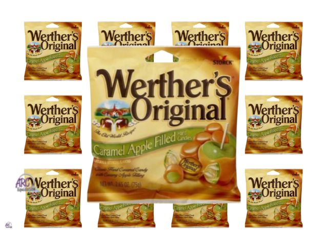 Lot 56-112561 - New Box of 12 Werther’s Original Caramel Apple Filled Hard Candies, 2.65 oz. Bags (Best By: 02/28/26...
