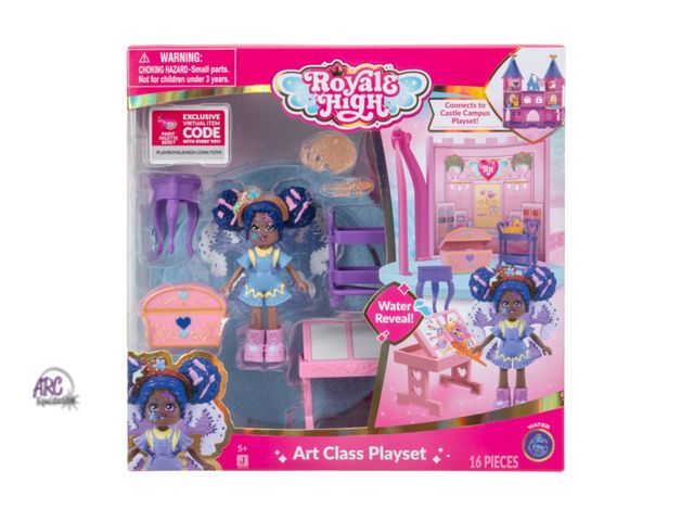Lot 56-292530 - NEW Royale High Art Class Playset - 1 Doll, 6 Accessories - 1 Surprise Water Reveal