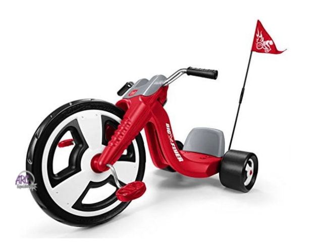 Lot 56-640750 - New Opened Box - Radio Flyer Big Flyer Sport Tricycle with Adjustable Seat and Racing Design, Red, A...