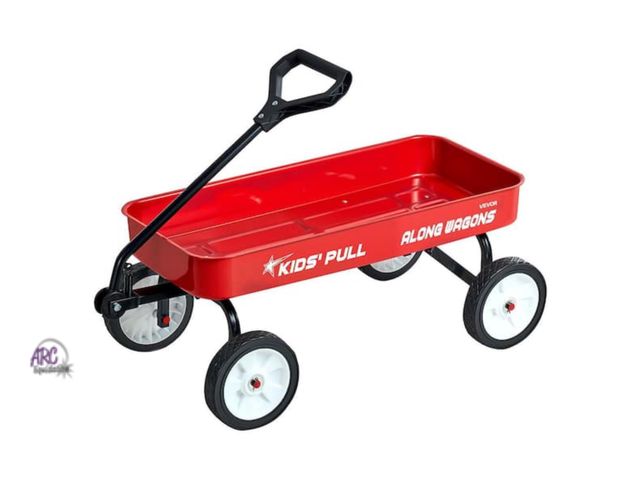 Lot 56-640565 - New Opened Box - Pull-Along Wagon Kids 39 in. Toddler, Supports up to 176 lbs. Red Steel All-Terrain...