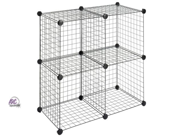 Lot 56-877518 - New - Whitmor Storage Cubes - Stackable Interlocking Wire Shelves -Black (Set of 4)