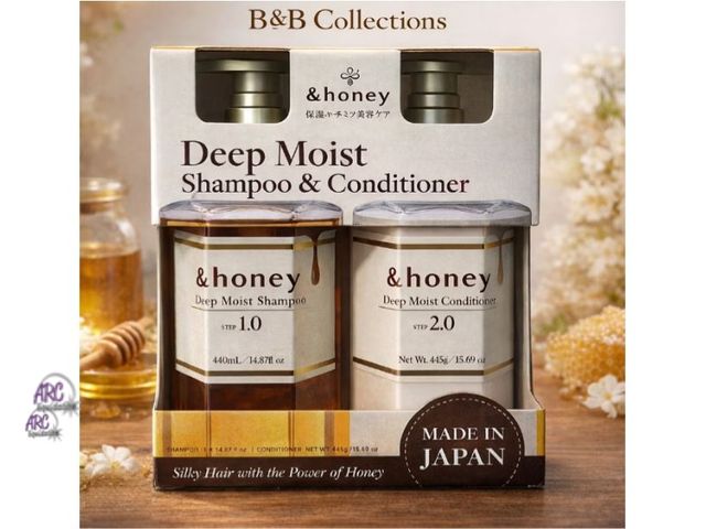 Lot 56-459661 - New Open Package - 14.87 fl oz Shampoo, 15.69 fl oz Conditioner - &amp;honey Deep Moist Shampoo &amp...