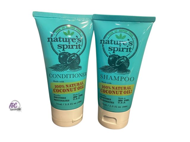 Lot 56-328860 - New lot of 12, 5 shampoo &amp; 7 conditioners NATURE'S SPIRIT REHYDRATING COCONUT OIL SHAMPOO &amp; ...