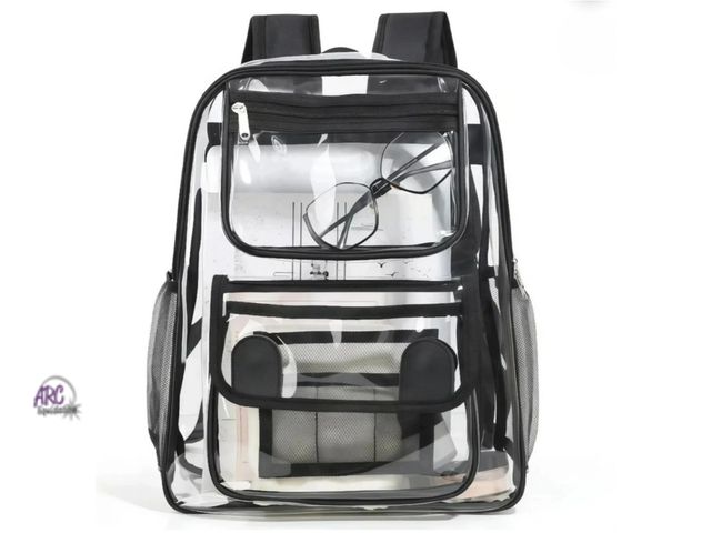 Lot 56-803424 - New - Heavy Duty Clear Backpack - Black