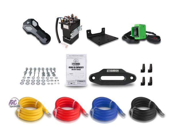 Lot 56-678043 - New - STEGODON New 4500 Lb.Electric Winch,12V Black Synthetic Rope Winch With Wireless Handheld Remo...