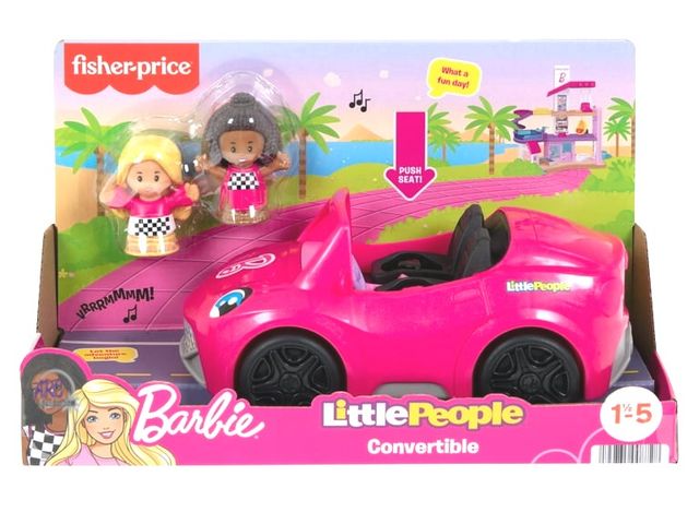 Lot 56-743930 - New Fisher-Price Little People Barbie Convertible Toy Car with Music Sounds &amp; 2 Figures