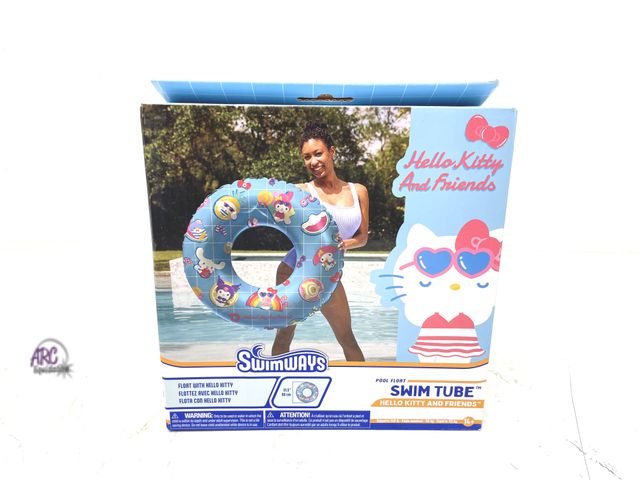 Lot 56-102460 - New Swimways Hello Kitty Suntanner Inflatable Pool Float, Ages 14+ (31.5”) Blue