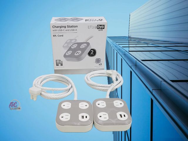 Lot 56-475364 - New in Box - Ultra Pro Elite - 6ft Cord - Charging Station with Adapter Spaced Outlets - USB-C and U...