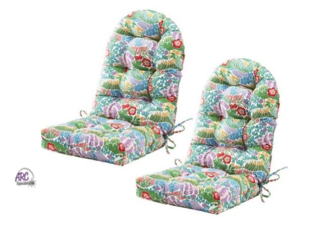Lot 56-505865 - NEW-Outdoor Chair Cushion 48"x21"x4" Seat&amp;Round High Back Cushion for Adirondack Patio Furniture...