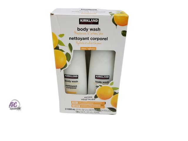 Lot 56-476664 - New in Package - 2-Count - 27 fl oz each - Kirkland Signature Liquid Body Wash, Natural Citrus