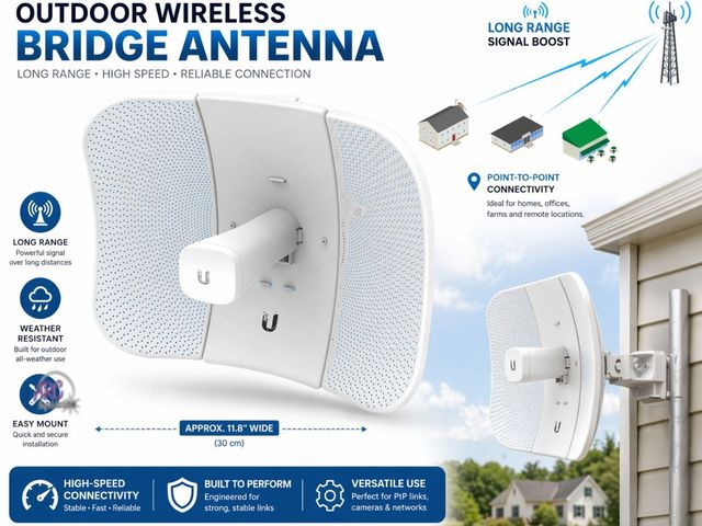 Lot 56-467950 - NEW IN BOX/SEALED Ubiquiti Litebeam Ac Gen2 Lbe-5Ac-Gen2 Ieee 802.11Ac 450 Mbit/S Wireless Bridge
