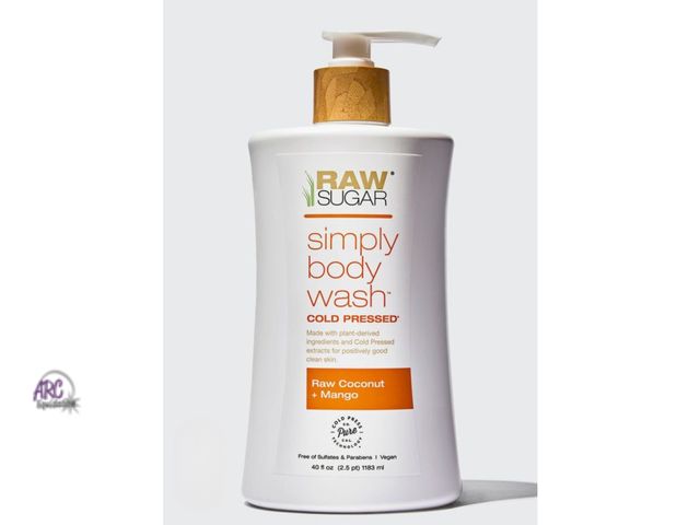 Lot 56-574098 - NEW-Raw Sugar-Simply Body Wash-Raw Coconut &amp; Mango-40oz