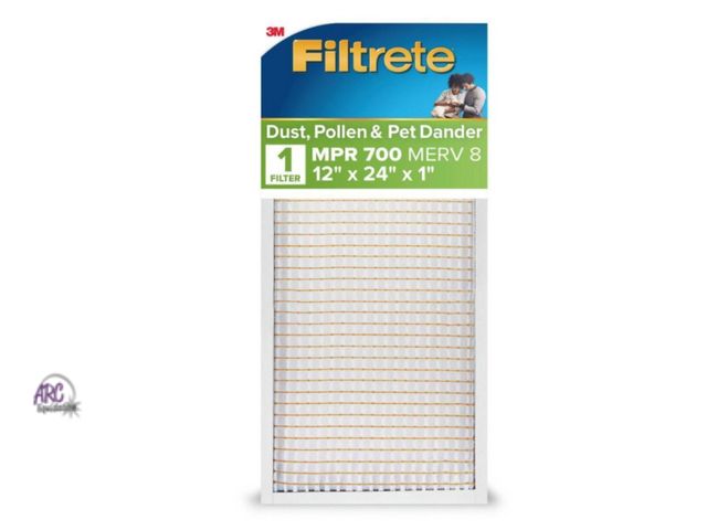 Lot 56-312350 - New lot of 6 Filtrete 12"x 24"x 1" MPR 700
Dust Pollen and Pet Dander
Electrostatic Air Filter: MERV...