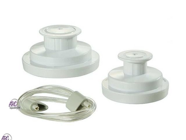 Lot 56-694012 - New FoodSaver Jar Sealer Kit includes 1 wide mouth sealer, 1 reg jar sealer and 1 accessory hose