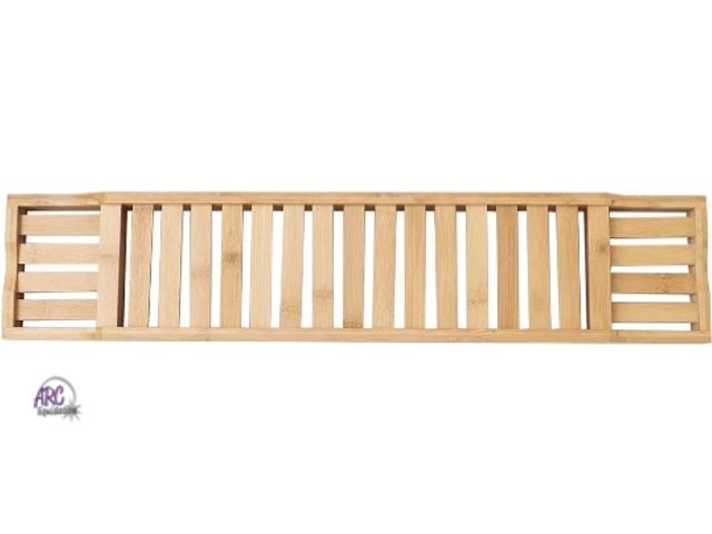 Lot 56-545917 - NEW-Bathroom Accessory Sets Bathtub Shelf Bathroom Bathtub Serving Tray-WOOD-28" LONG