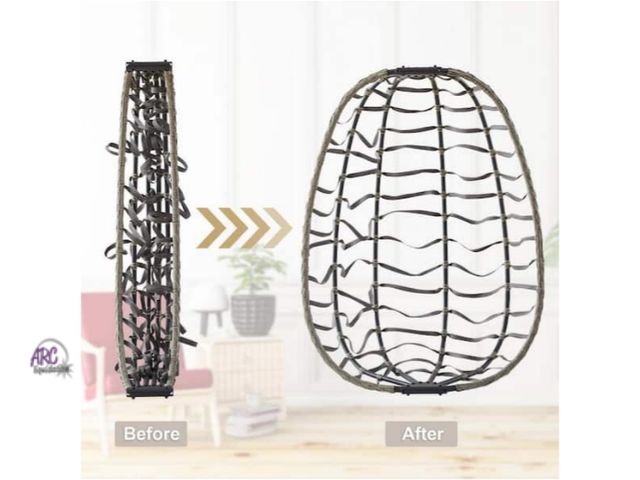 Lot 56-383912 - New,Pocassy,Gray Wicker Patio Swing Hanging Replacement Egg Chair ONLY
