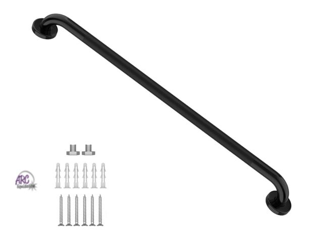 Lot 56-273051 - Black Shower Grab Bar w/Anti-Slip Knurled Grip 36 Inch, Zepolu Stainless Steel Bathroom Handicap Gra...