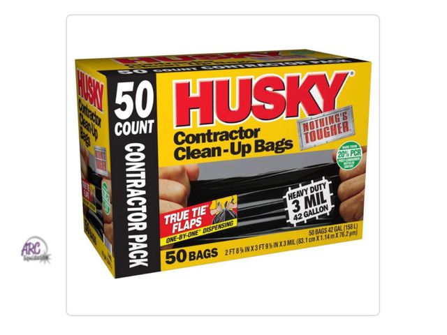 Lot 56-118860 - New Husky 42 Gal. Heavy-Duty
Contractor Clean-Up Bags with 20% PCR (50-Count)