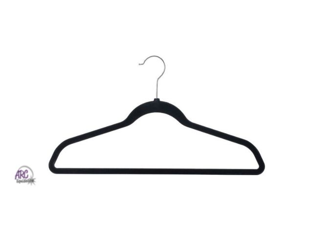 Lot 56-510165 - NEW-LOT OF 75-Flocked Hangers-Black