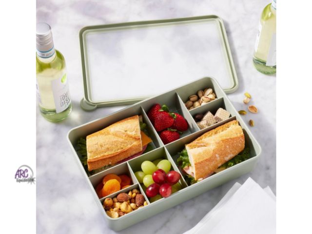 Lot 56-625227 - New Figmint 8 Compartment Large Plastic Snack Bento Box