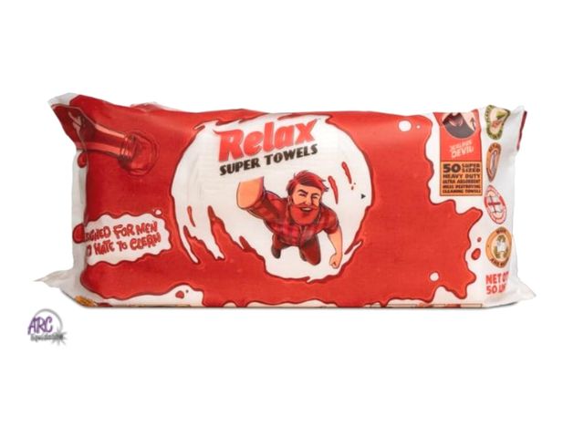 Lot 56-820650 - New JEALOUS DEVIL 50-Ct Relax Super Towels - XL Grease Destroying MultiPurpose BBQ Grill Wipes - Coo...