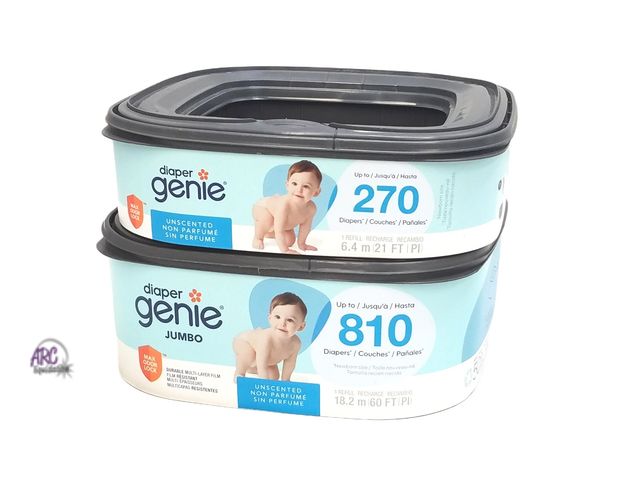 Lot 56-374365 - New  In Box 2 Count (1 Up To 270, 1 Up To 810 Capacity) - Diaper Genie Unscented Refills