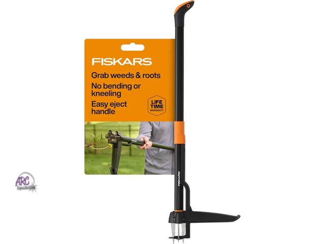Lot 56-467012 - NEW-Fiskars 4-Claw Stand Up Weed Puller Tool, Gardening Hand Weeding Tool with 39" Long Ergonomic Ha...