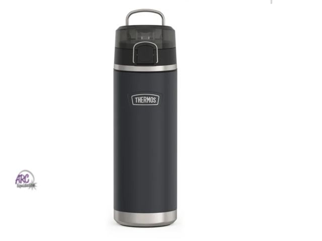 Lot 56-360734 - New, Thermos ICON Series Stainless Steel Vacuum Insulated Water Bottle w/ Spout, Graphite, 24oz