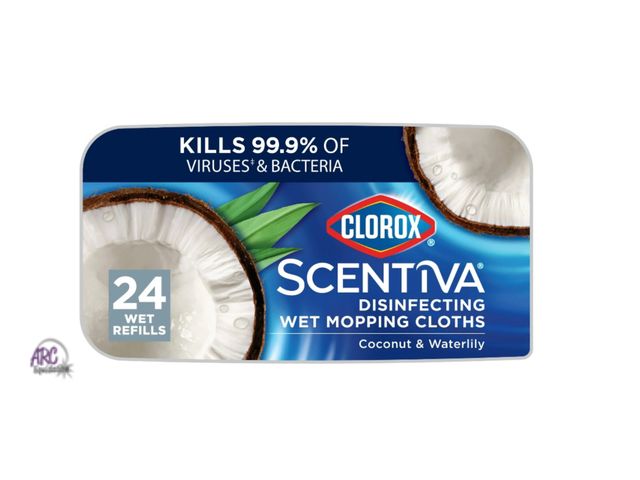 Lot 56-169814 - New Clorox Scentiva Disinfecting Wet Mop Pads, Coconut &amp; Waterlily, 24 Count