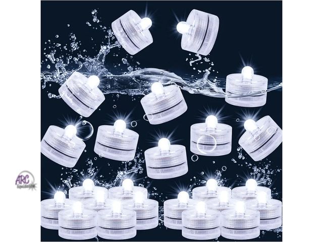 Lot 56-763723 - New 36 pack Submersible LED Light, Tea Lights, Pond Underwater Small LED Lights, Battery Operated 12...