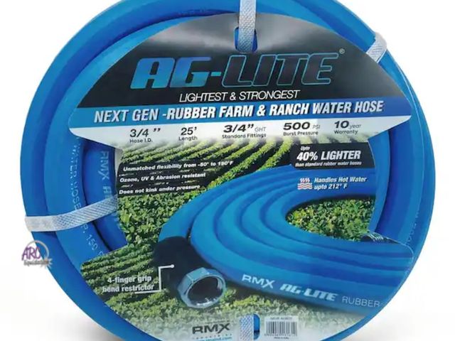 Lot 56-801323 - New - AG-LITE 3/4 in. x 25 ft. Heavy Duty Rubber Water Hose