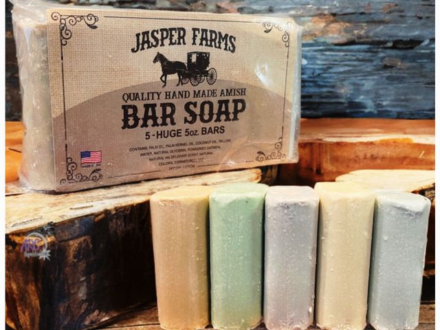 Lot 56-148550 - New Jasper Farms Quality Handmade Amish Bar Soap - 5 Pack Huge 5 oz. Bars