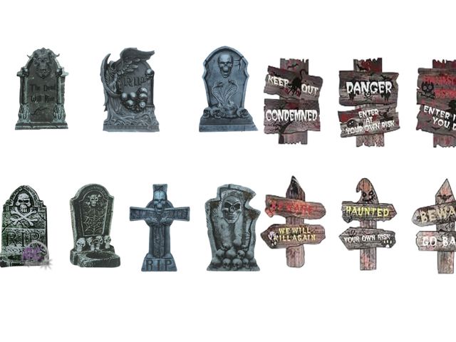 Lot 56-584821 - NEW-LOT OF 13-Halloween spooky signs